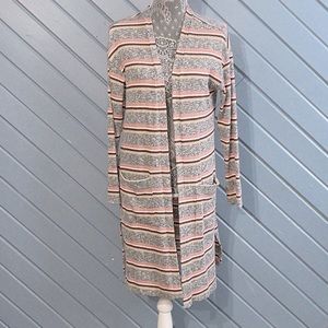 Allison Joy• Evereve stripped heathered long sleeve duster cardigan